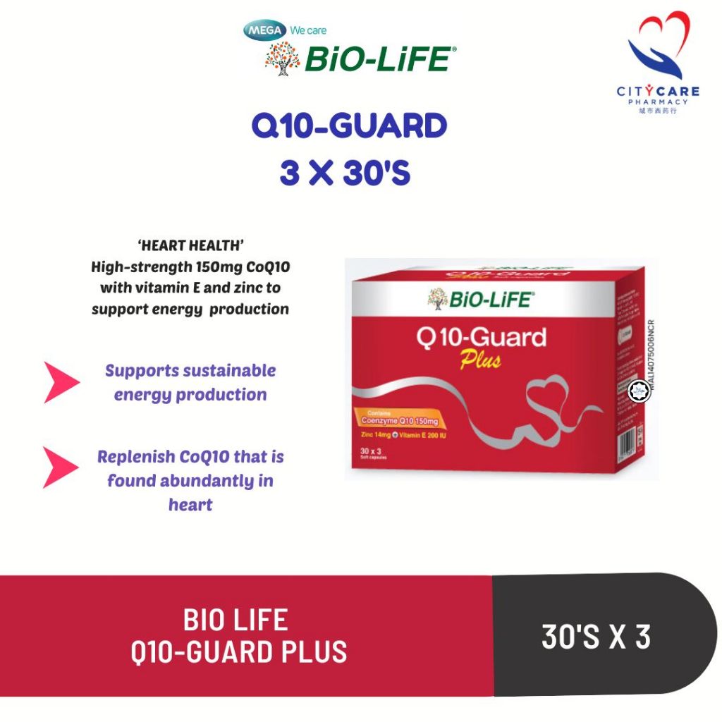 Bio-Life Q10-Guard Plus Capsules 30's x 3 | Shopee Malaysia
