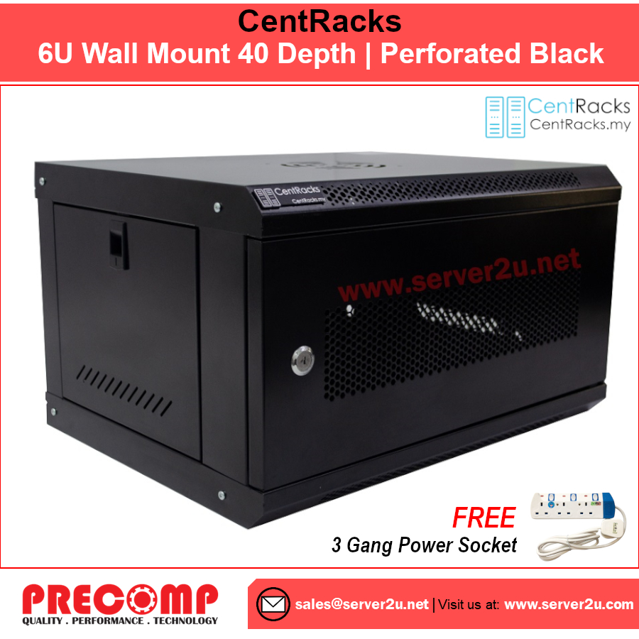 (PERFORATED) CentRacks 6U Wall Mount Server Rack (40cm x 30cm x 53cm ...