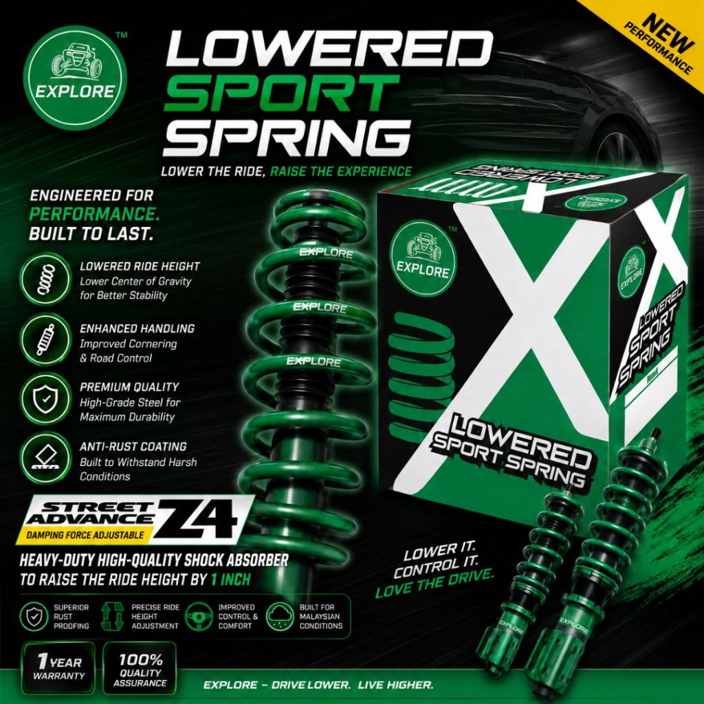 [4 pcs] PERODUA EXPLORE Lowered Suspension Coil Spring [ BEZZA AXIA ...