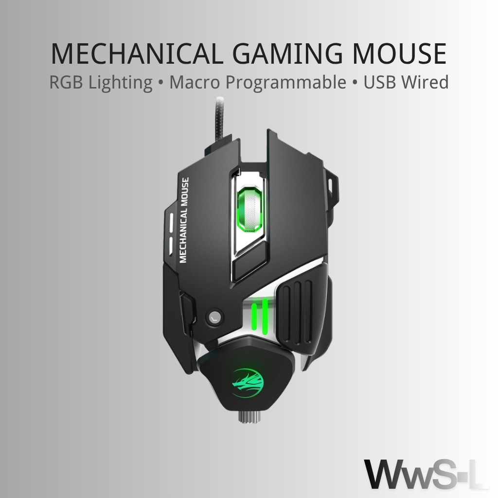 RGB Wired Mechanical Gaming Mouse Macro Programmable USB | Shopee Malaysia