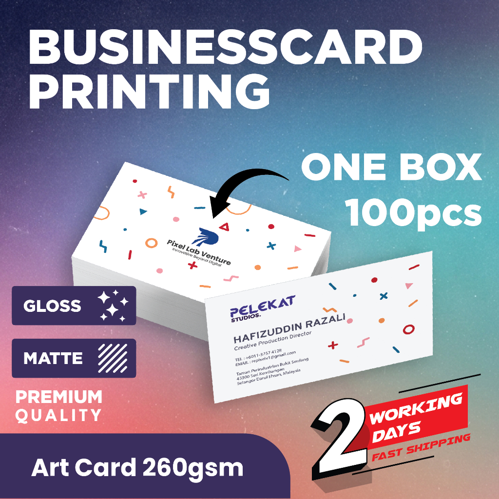 100pcs Business Card Printing / Name Card / Contact Card / Royalty Card ...