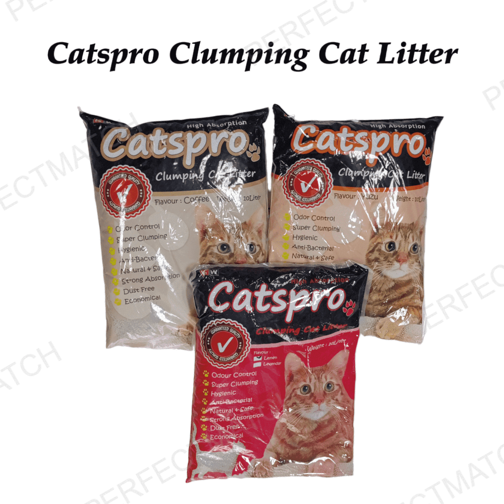 CATSPRO CLUMPING CAT LITTER SAND 10 LITRE | PASIR KUCING LEMON / COFEE ...