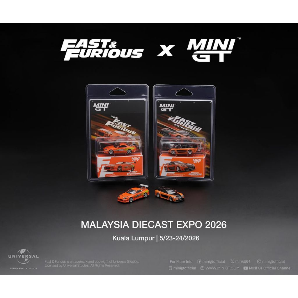 MINI GT 1250 Fast & Furious Toyota Supra Brian O'Conner, 1251 Mazda RX ...