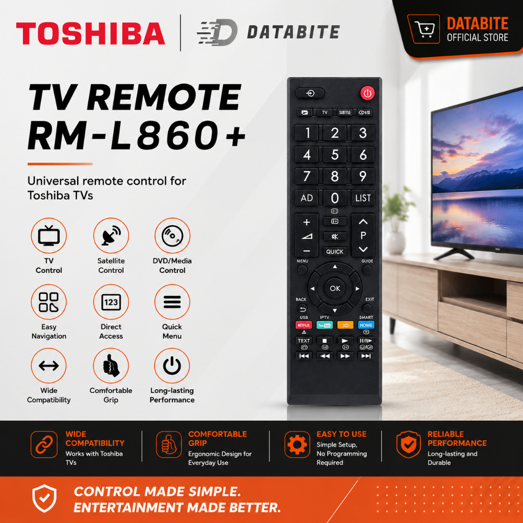 Toshiba TV Remote Control Alat Kawalan Jauh Toshiba TV Remote RM-L890 ...