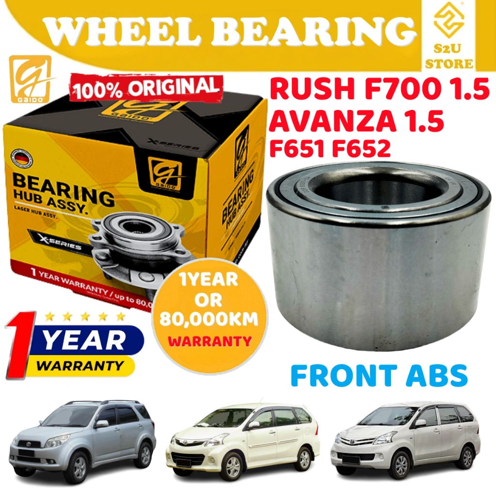 S2U Gaido Front Wheel Bearing Hub Toyota Avanza 1.5 F651 F652 Rush F700 ...
