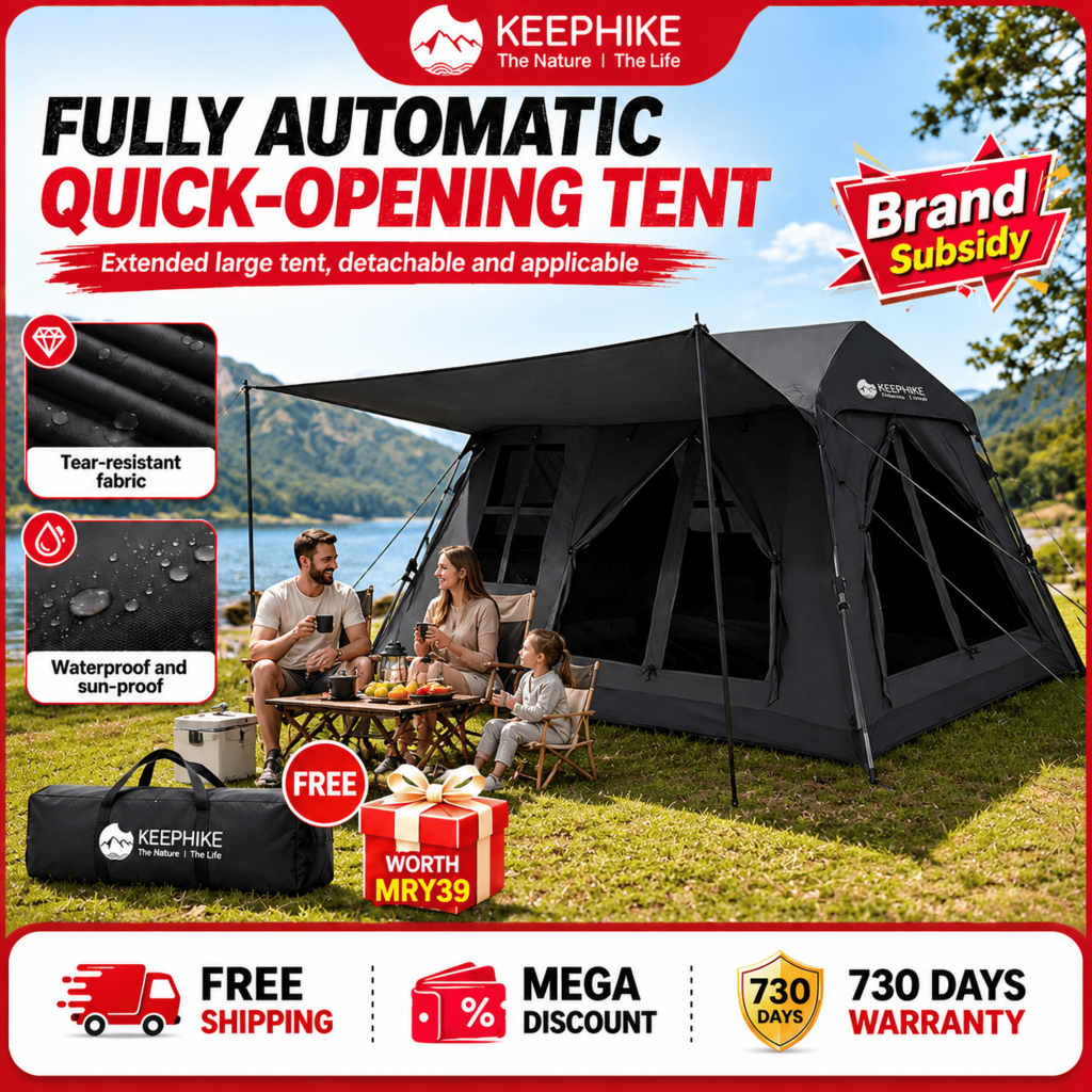 KEEPHIKE Outdoor Tent Camping Windproof Rainproof Sunproof House-Shaped ...