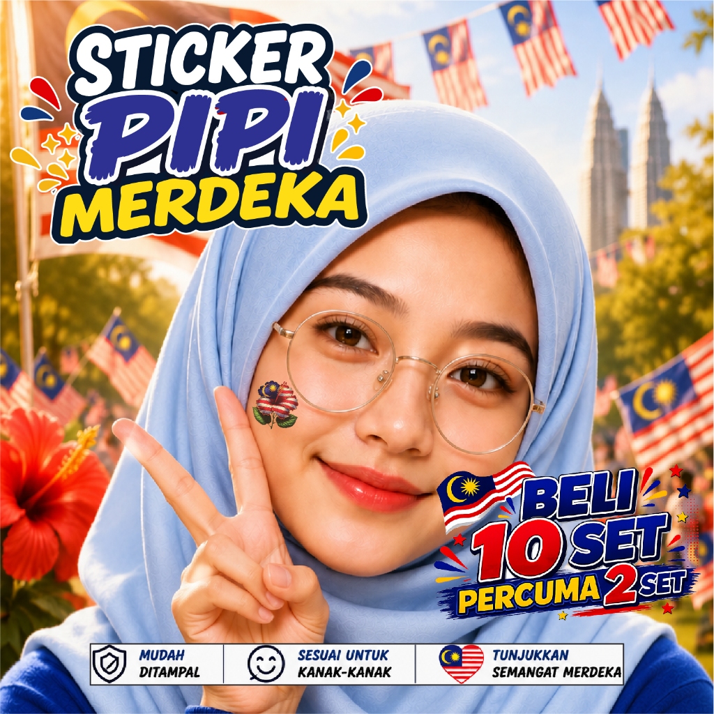 BELI 10 SET FREE 2 SET | STICKER PIPI BENDERA MALAYSIA MURAH - Sticker ...