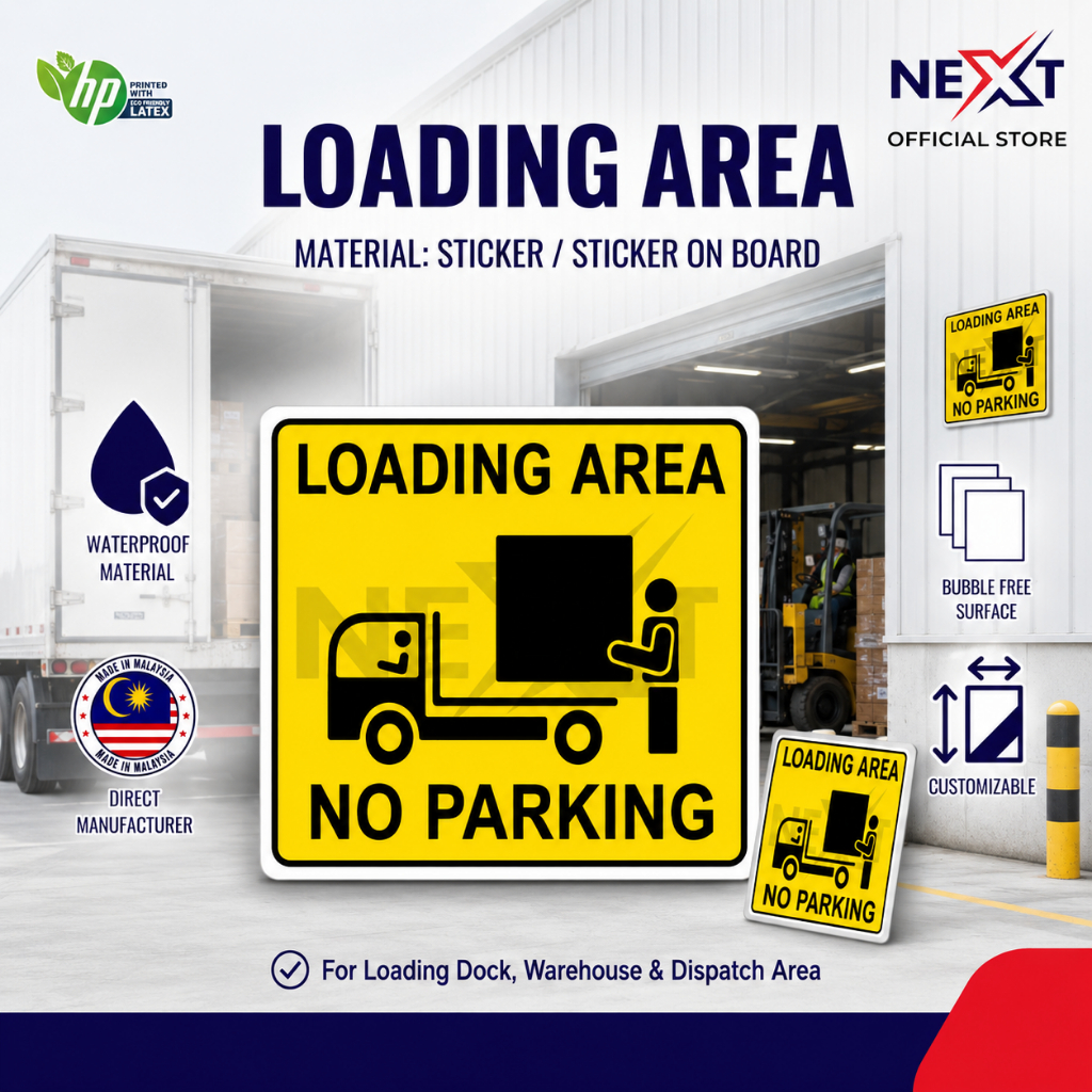 Loading Area No Parking Signage | Sticker or Sticker on Board | Shopee ...
