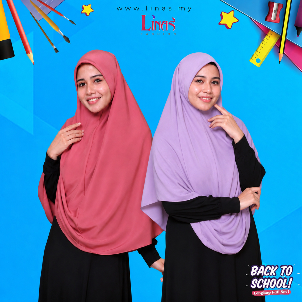 LINAS FASHION | TUDUNG LABUH SEKOLAH RAUDHAH TAHFIZ VARIASI WARNA ...