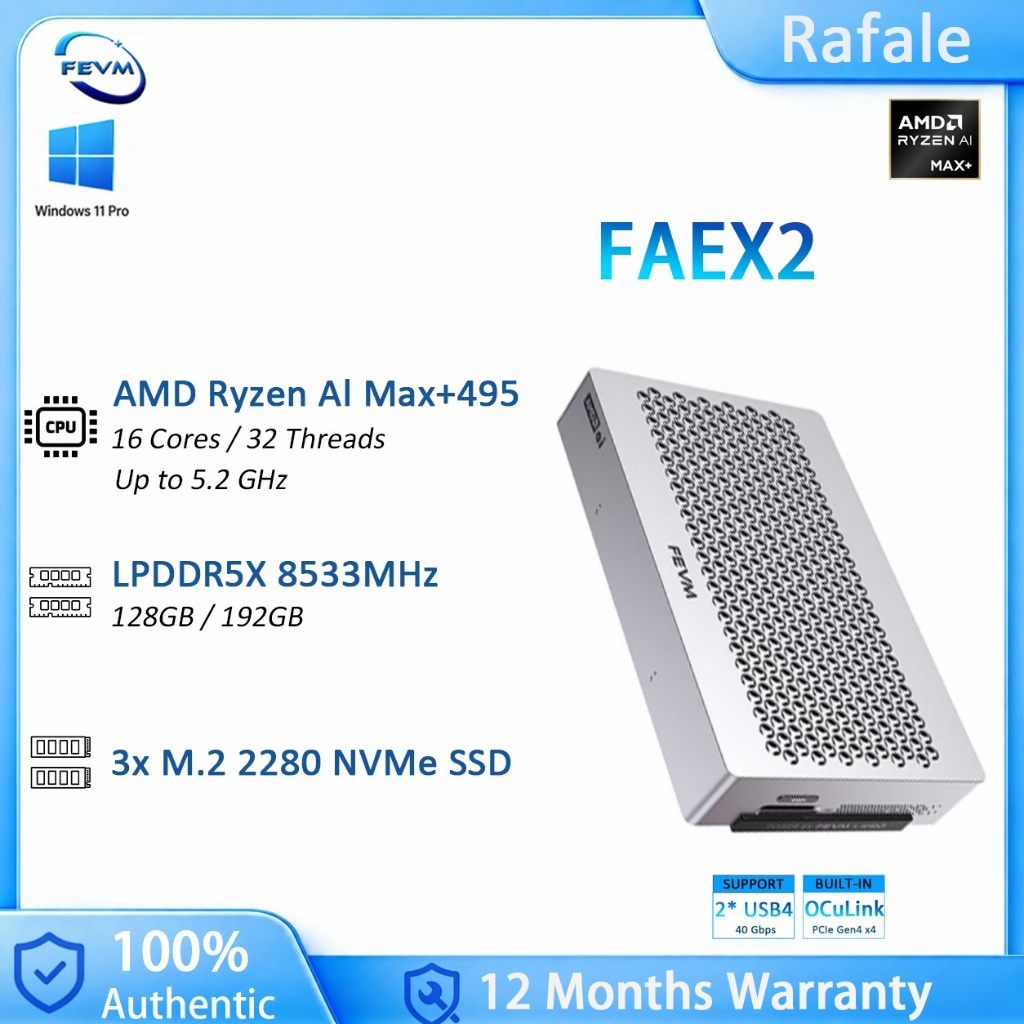 FEVM FAEX2 Mini AI Workstation PC AMD Ryzen AI Max+ 495 AMD Radeon ...