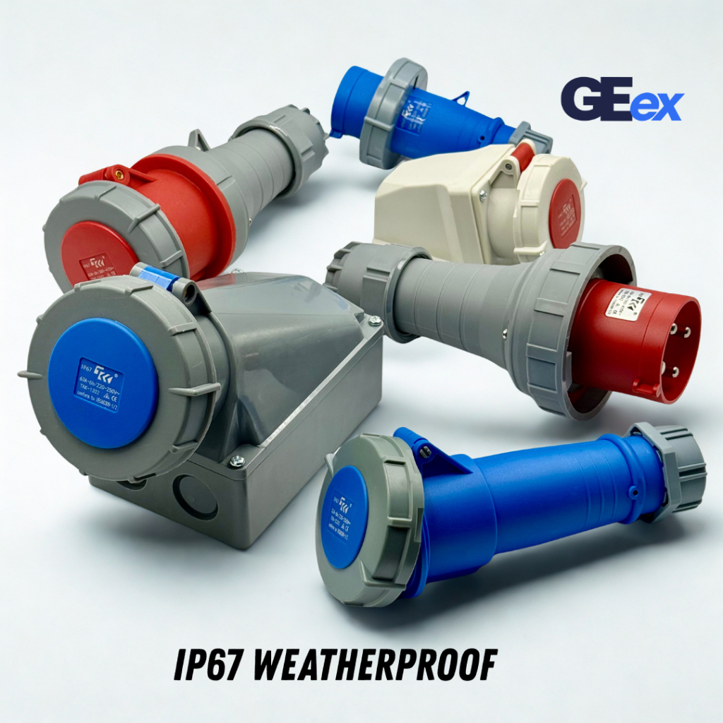TKK IP67 Industrial Weatherproof Plug / Connector Socket / Wall-Mounted ...