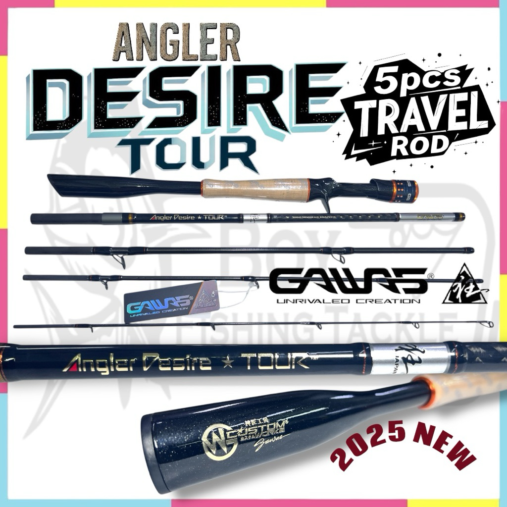 2025 GAWAS ANGLER DESIRE TOUR 5pcs TRAVEL ROD SPINNING BAITCASTING ...