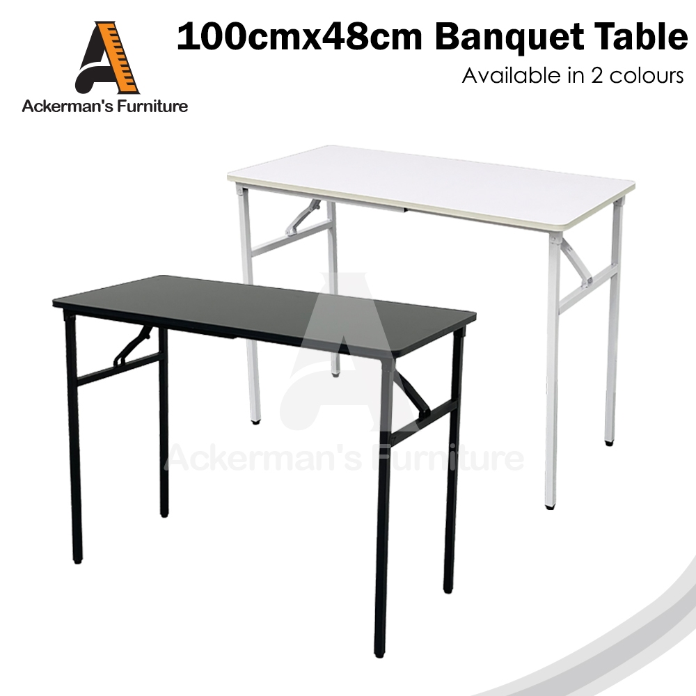 ACKERMAN Foldable Banquet Table (Round Edge) Multipurpose Oblong Table ...