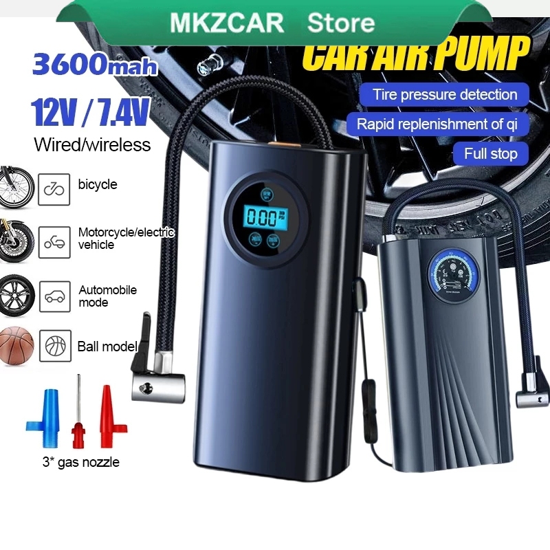 MKZCAR Portable Pump Air Compressor Pump Tire Inflator Inflation Pump ...