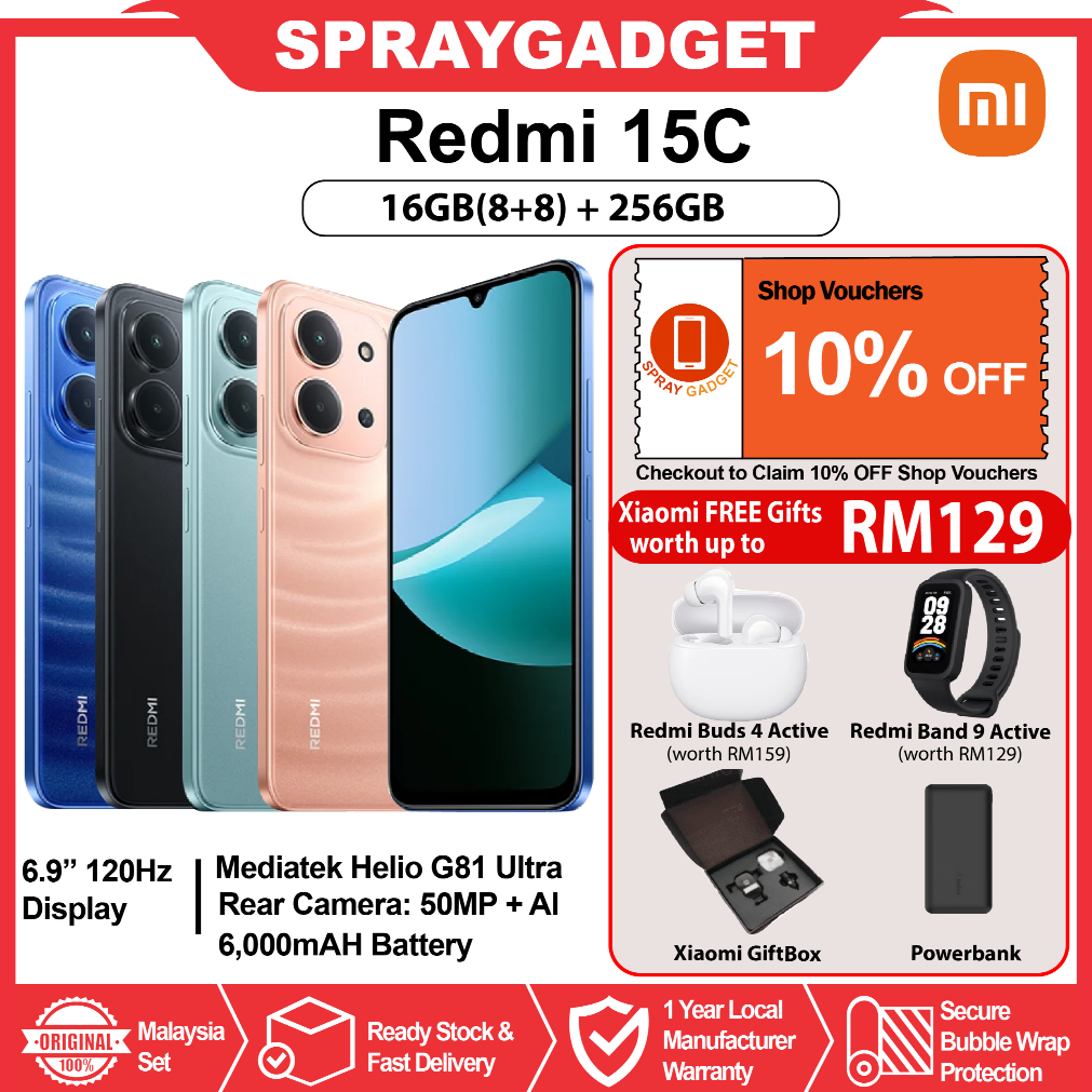 Redmi 15C -16GB*(8+8)RAM + 256GB ROM l 6.9