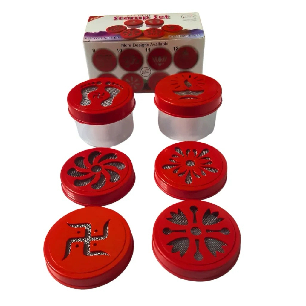 JD 6 Assorted Designs and 2 Dabbi Rangoli stamp set (Arts Supplies ...