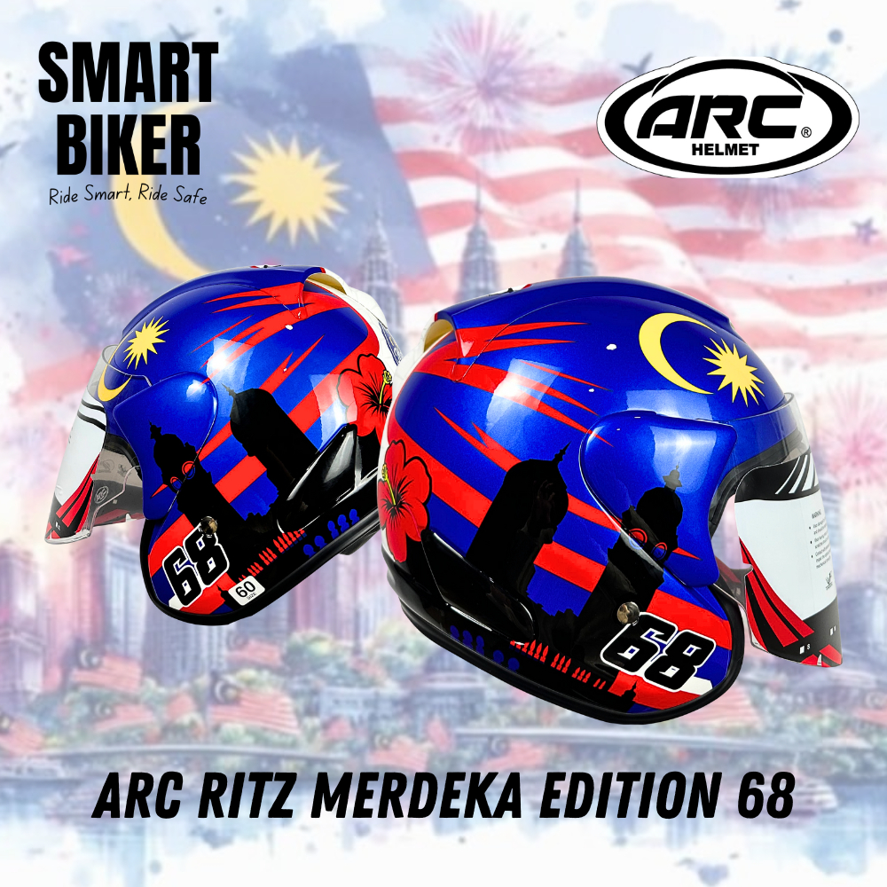 ARC Ritz Merdeka 68 Helmet Limited Edition 100% Original Motorcycle ...