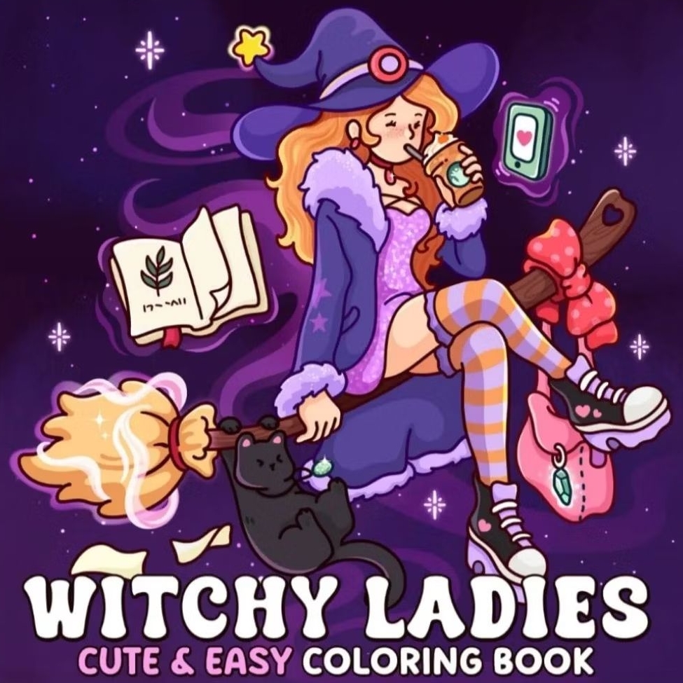 Witchy Ladies Digital Coloring Page By Maison Nook | Shopee Malaysia