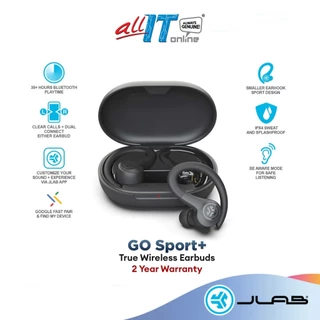 JLAB GO Sport+ True Wireless Earbuds | 35H+ LONG PLAYTIME | SPORT EARHOOK | IP55 SPLASHPROOF | GOOGLE FAST PAIR