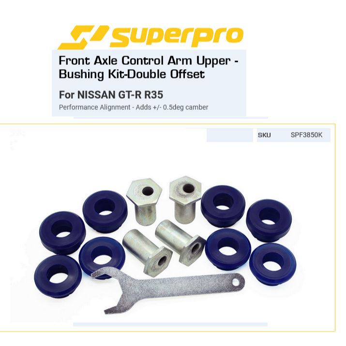 SUPERPRO BUSH FRONT Control Arm Upper - Bushing Kit-Double Offset ...