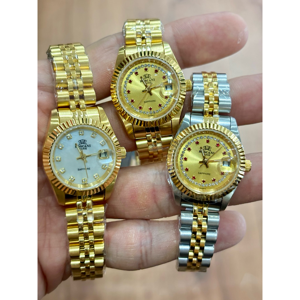 ROSCANI Evergreen Stainless Steel Sapphire Crystal Glass Women'' Watch ...