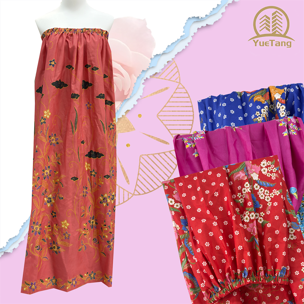 Kain batik lilin dengan getah elastik/Kain batik bersaiz besar/Gaun ...
