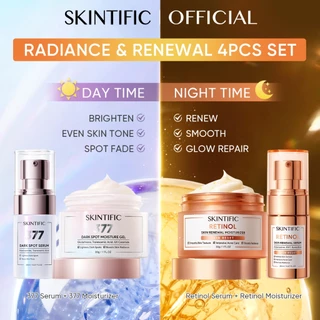 <Day&Night Skincare set> SKINTIFIC 4-in-1Combo Day brigten 377 Fade Dark spot Night Renew Retinol Anti-aging Oil control