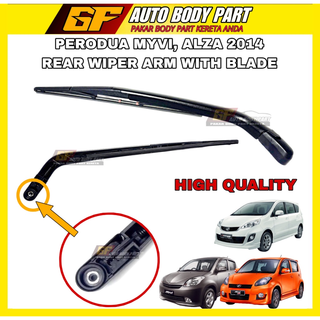 Perodua Myvi 2005-2011, ALZA 2014 Rear Wiper With Wiper Arm - Wiper ...