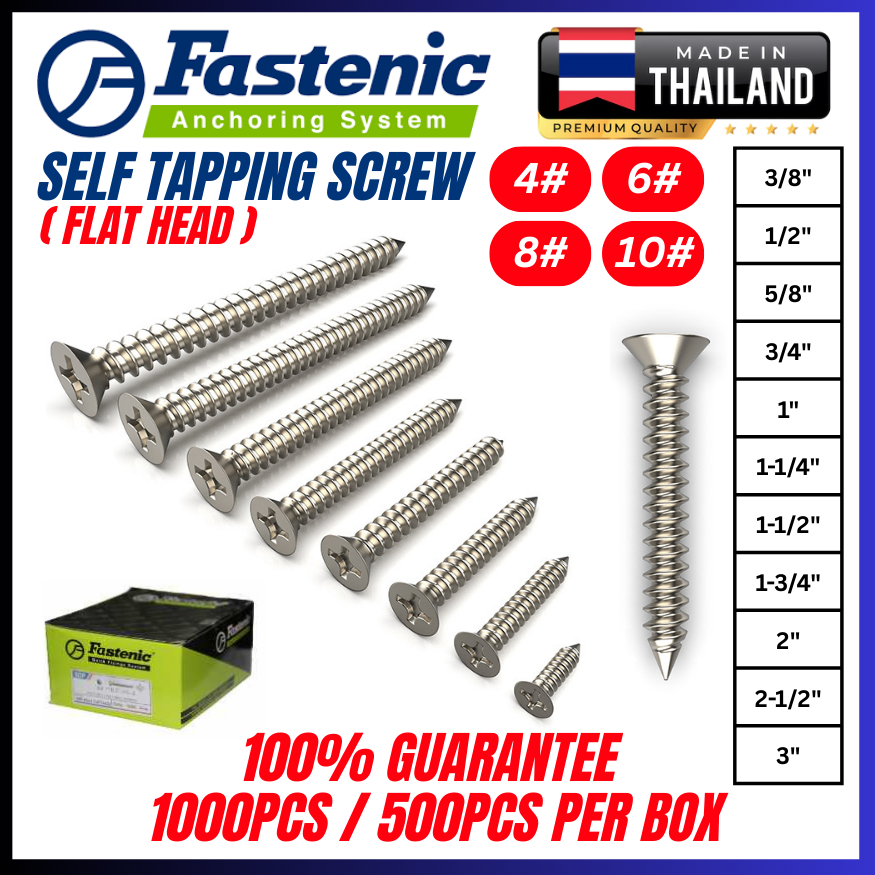 (BOX/KOTAK) FASTENIC Self Tapping Screw 4# 6# 8# 10# Self Tapping Screw ...