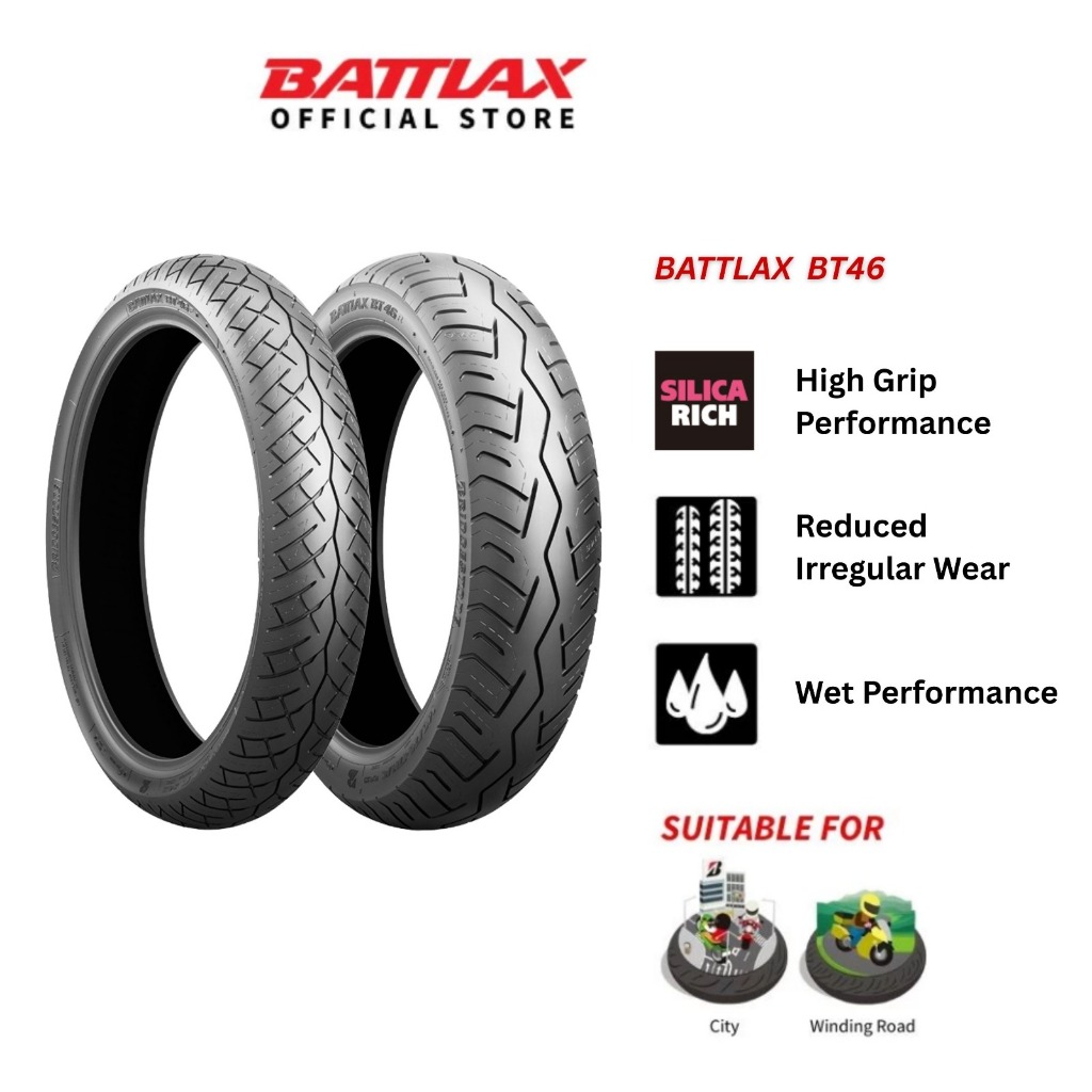 Bridgestone Battlax BT46 Motorcycle Tyre 110/90/18 130/90/16 100/90x18 ...