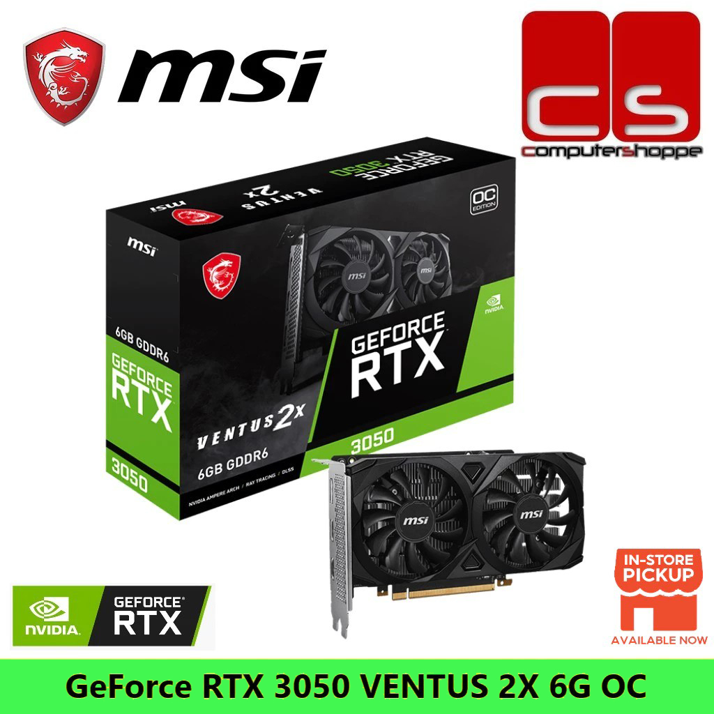 MSI GeForce RTX 3050 VENTUS 2X 6G OC GDDR6 | Shopee Malaysia