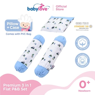Babylove Premium 3 In 1 Set Bantal & Peluk Bayi Berkusyen Lembut | Pillow & Bolster Set