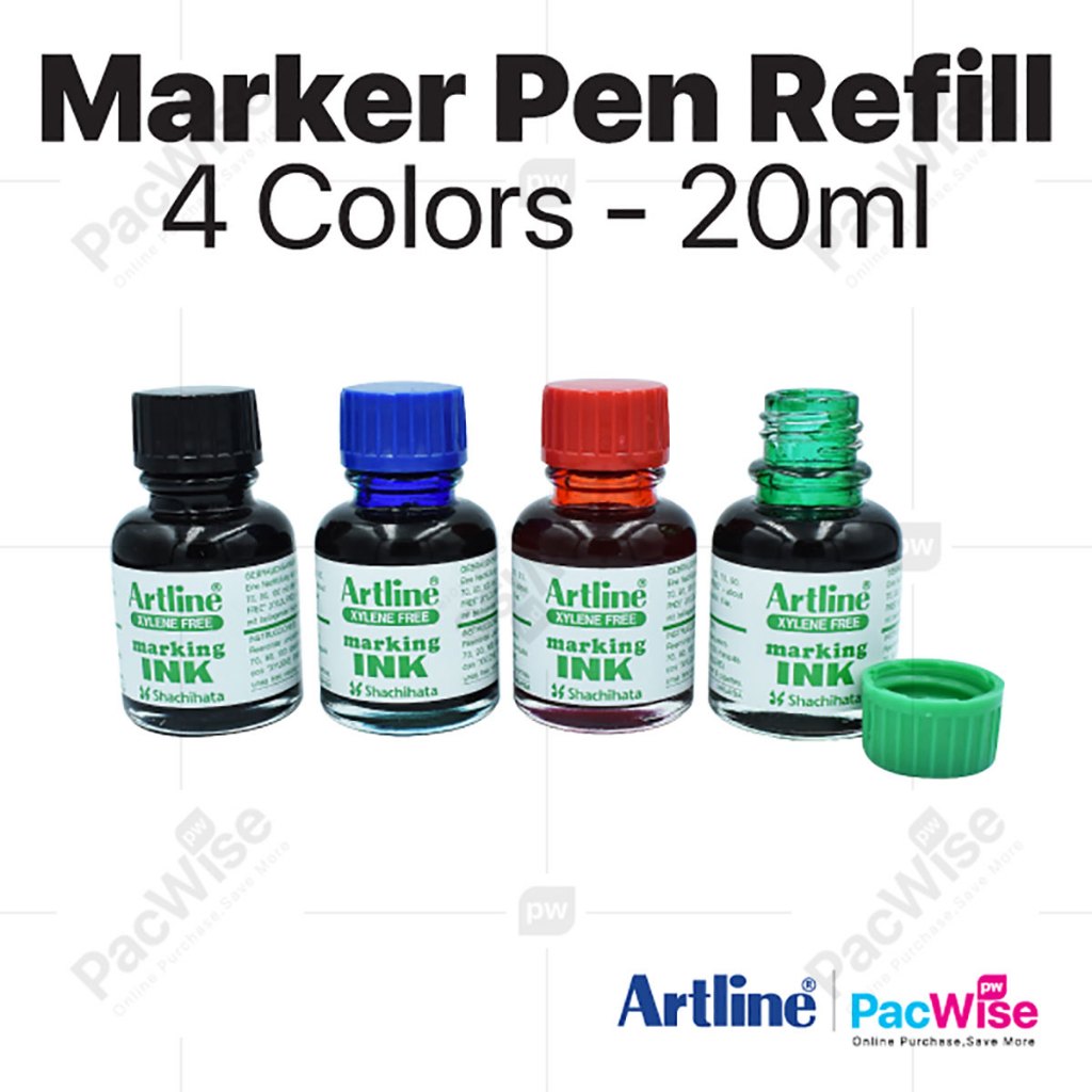 Artline Permanent Marker Refill Ink / Dakwat Penanda Kekal 20ml Bottle ...