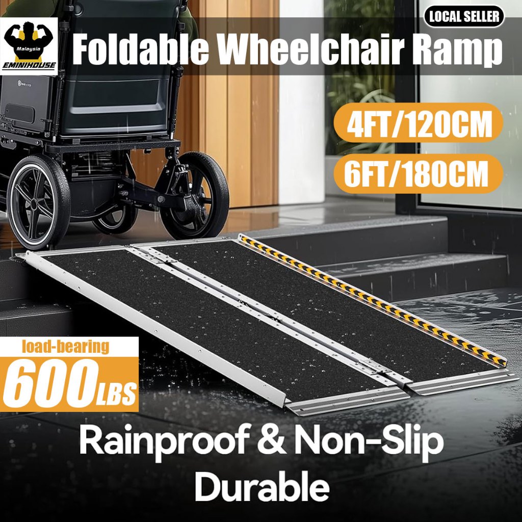 💯Aluminium Wheelchair Ramp Telescopic Foldable Portable Wheelchair ...