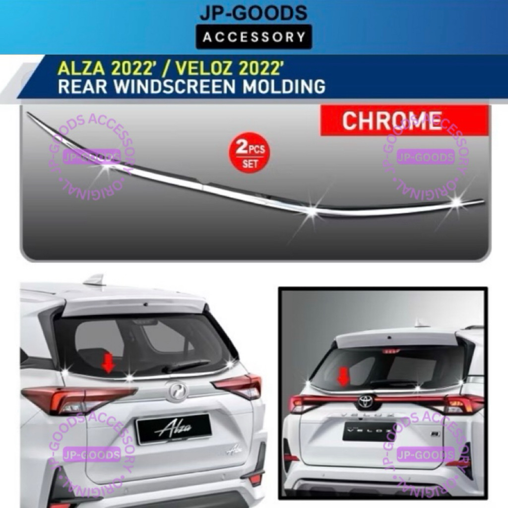 Perodua Alza Veloz 2022~ chrome Rear Glass Trim List Rear Windscreen ...
