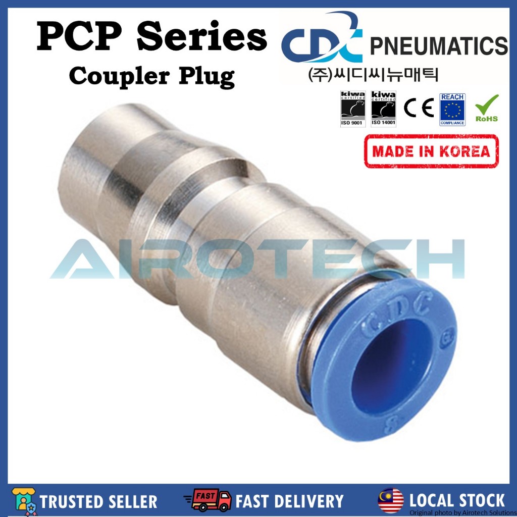 CDC Pneumatics [MADE IN KOREA] PCP One-Touch Fitting Coupler Plug Type ...