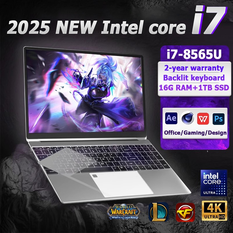 2026 Newhigh-performance Intel core i7-8565U laptop, backlit keyboard ...