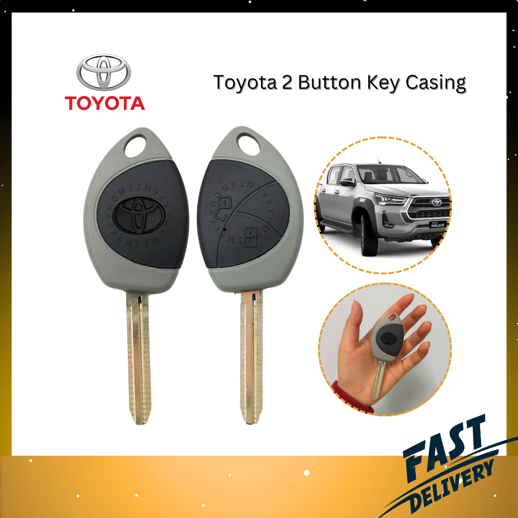 TOYOTA HILUX UNSER INNOVA VIOS 2 BUTTON REMOTE CONTROL COVER CASING ...