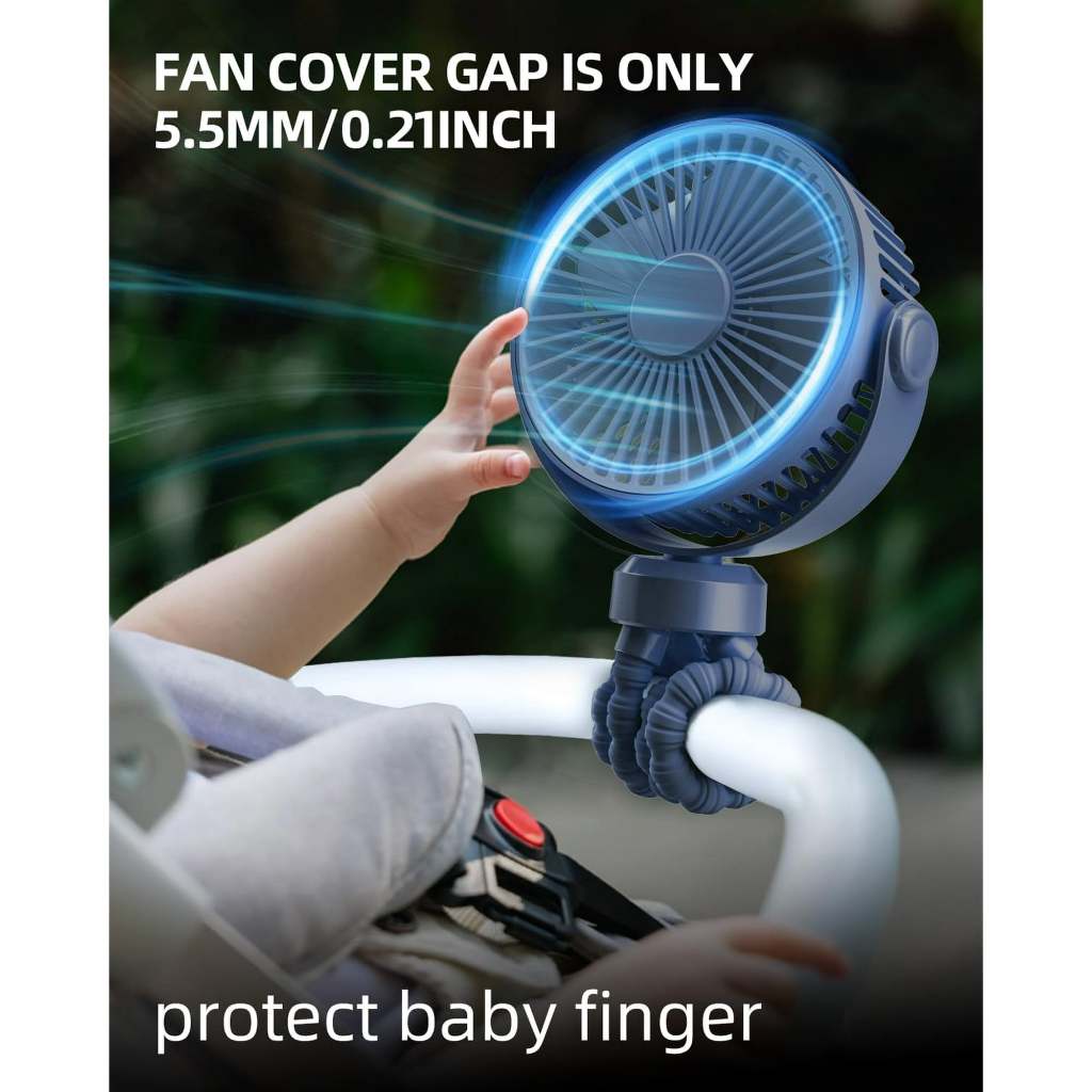 Multi-Angle Octopus Fan with 5200mah battery Rechargeable & adjustable ...