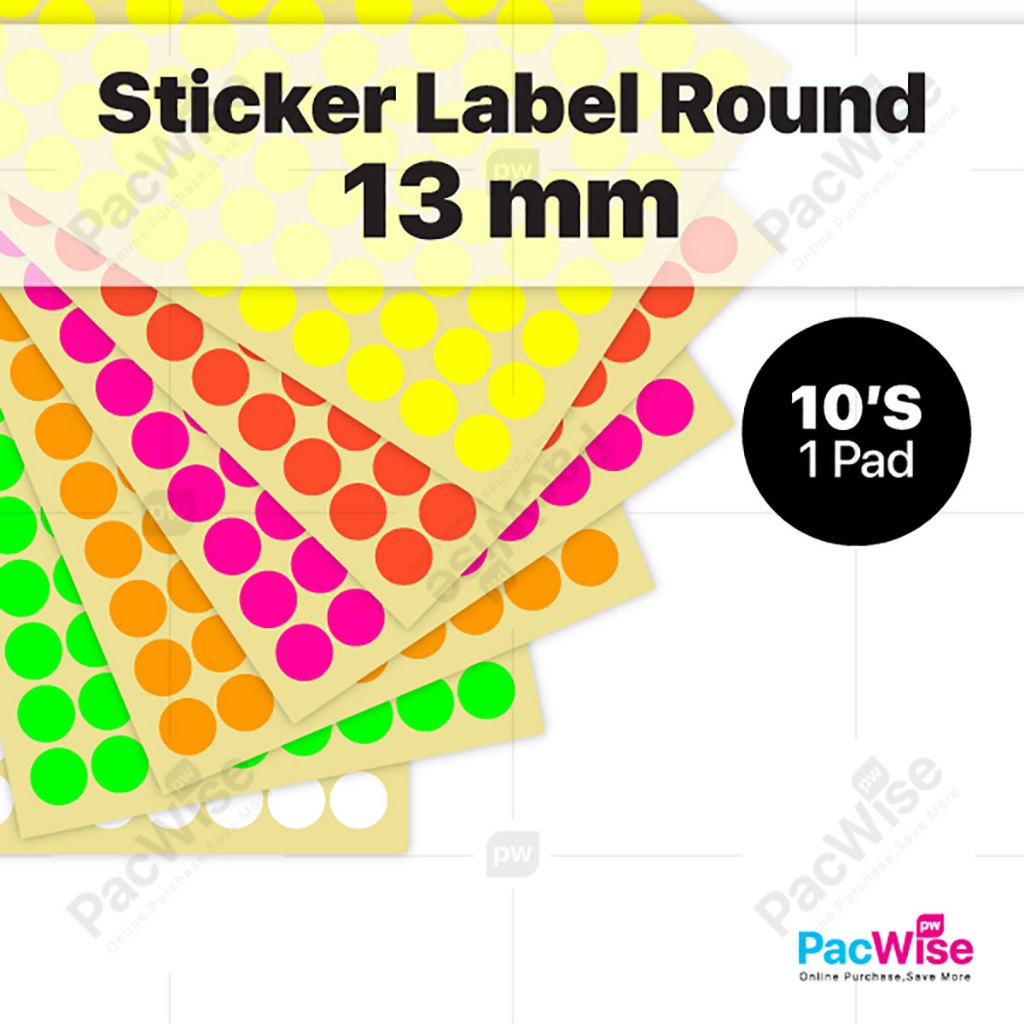 Round Sticker Label 13mm / Label Pelekat Bulat / Printable Adhesive ...