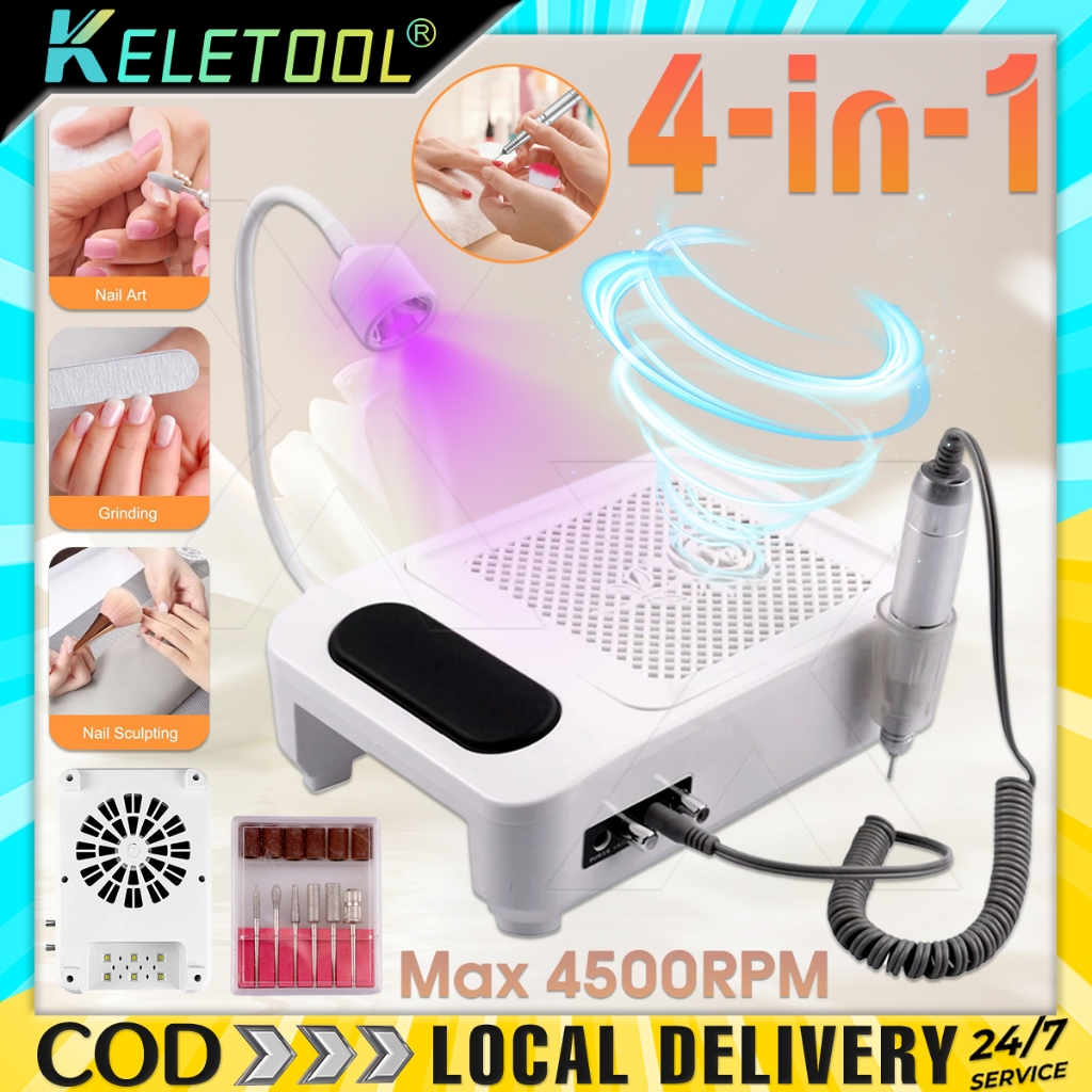 4 in 1 Nail Vacuum Cleaner Nail Dust Collector Nail Drill Nail Machine ...