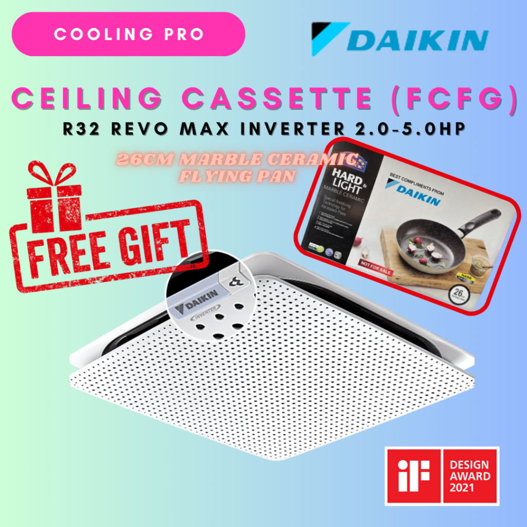 DAIKIN 2.0-5.0HP Inverter Ceiling Cassette Air Conditioner FCFG Revo ...