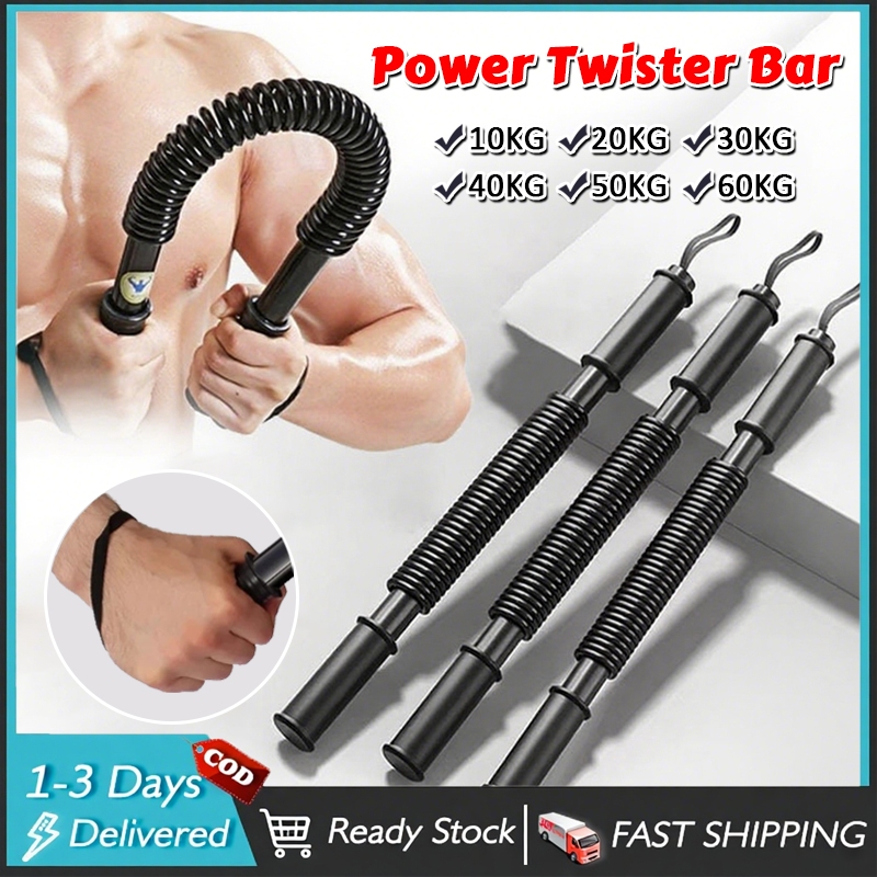 10KG-60KG Gym Power Twister Spring Bar Resistance Bar Bend Bar Chest ...