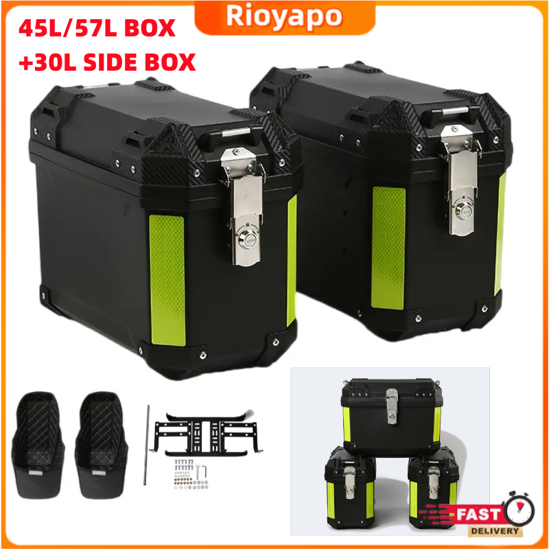 30L Side Box x2 Unversal Motorcycle Box With Racks Waterproof Anti ...