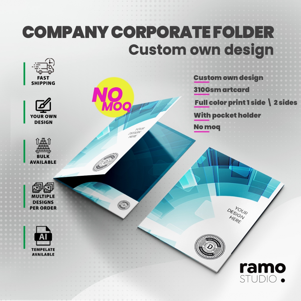 Company Folder Corporate Custom print card \ Custom files folder ...