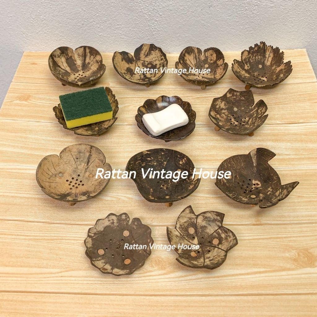 (Rattanvintage) Traditional Tempurung Kelapa | Coconut Soap Dish ...