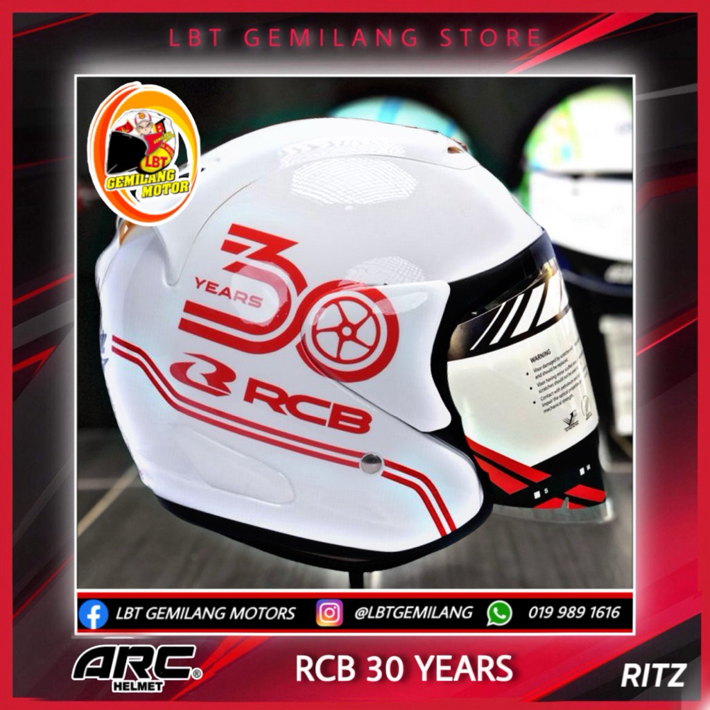 [READYSTOCK] ARC Helmets RITZ [RCB 30 YEARS WHITE] | Shopee Malaysia