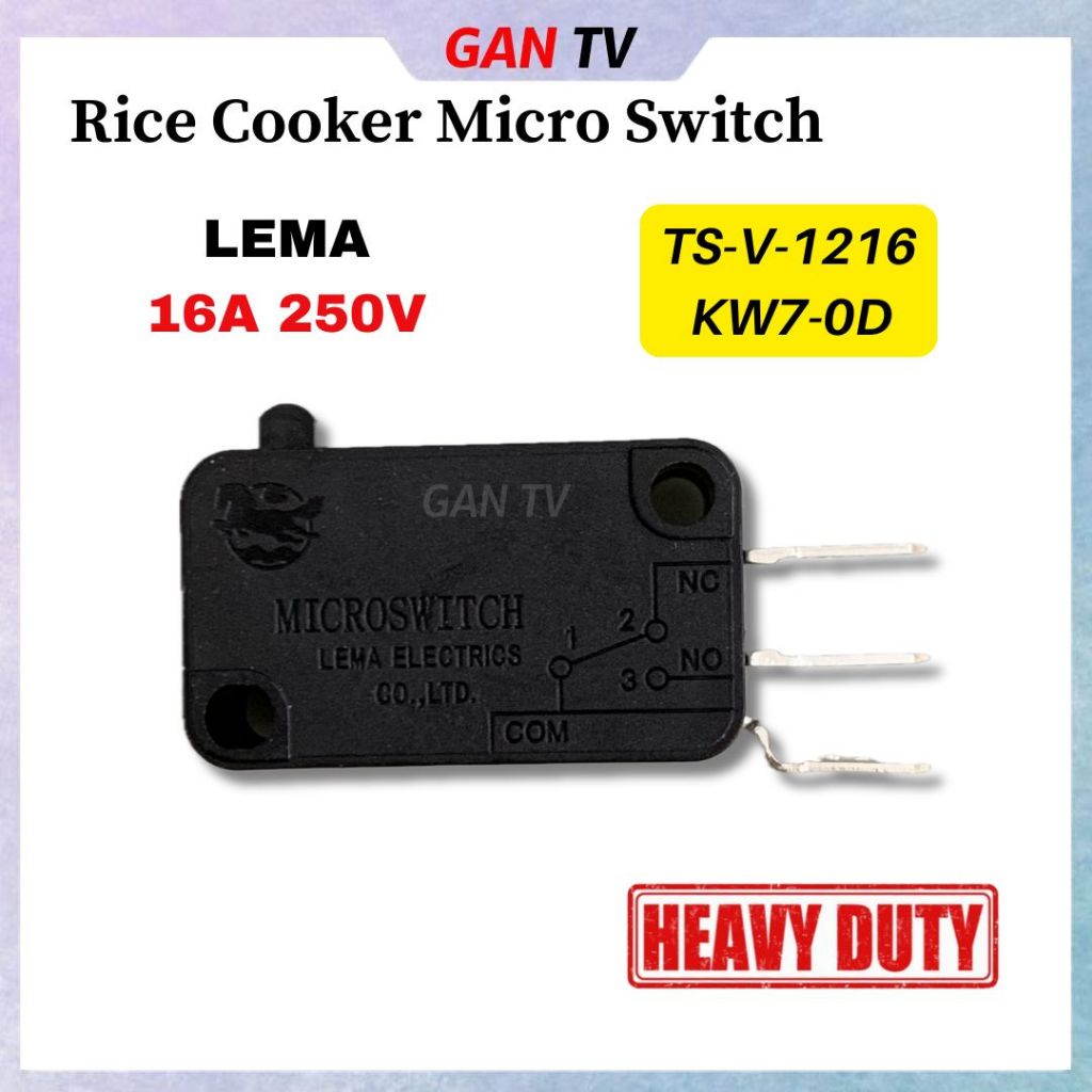 (1pc) Heavy Duty Original LEMA 16A 250V TS-V-1216 (KW7-0D) Rice Cooker ...