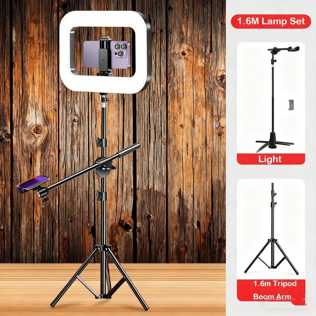 Handheld Ring Three-Color Softlight Photography Fill Light with 2m ...