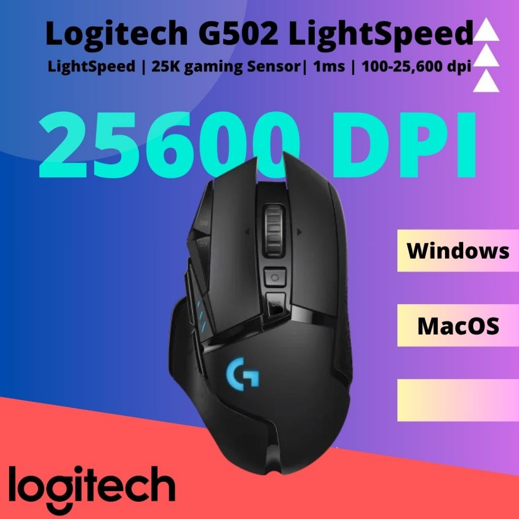 LOGITECH G502 LIGHTSPEED WIRELESS GAMING MOUSE HERO 25K SENSOR | 11 ...